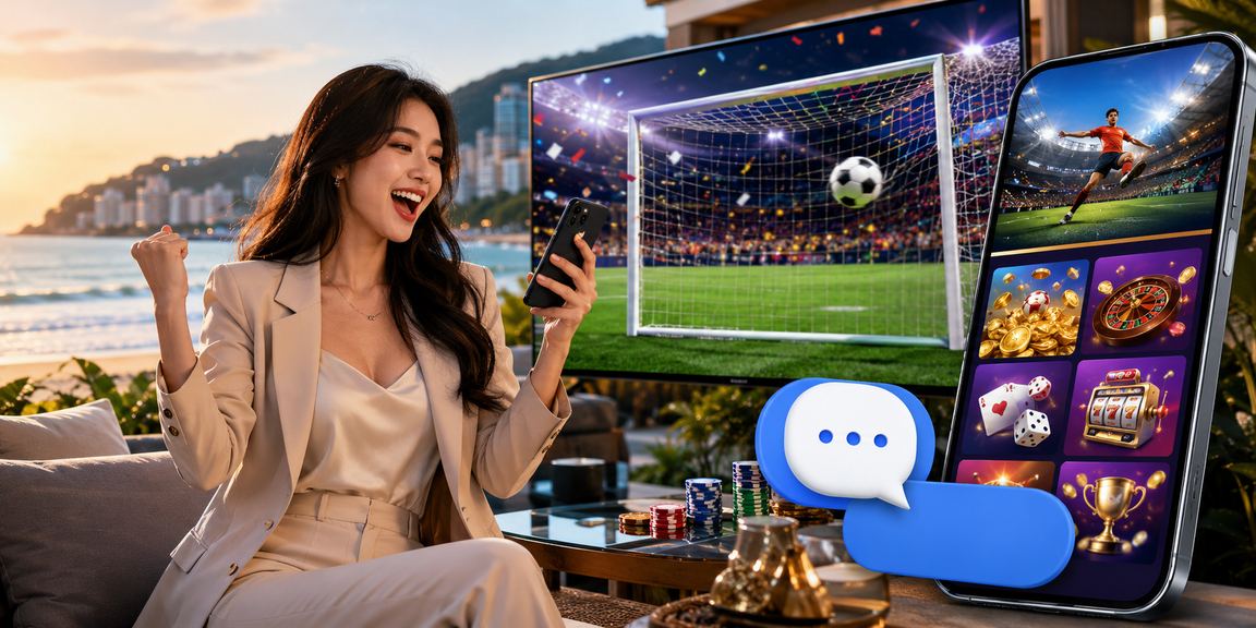 Người dùng tại Vũng Tàu chơi casino trực tuyến trên điện thoại Android gần bãi biển